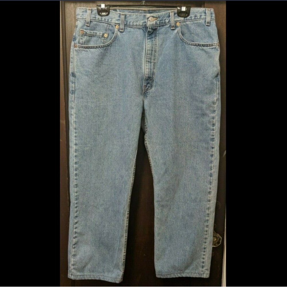 VTG Men's LEVIS 505 Regular Fit Light Blue Denim Jeans 38x30 USA MADE VGUC